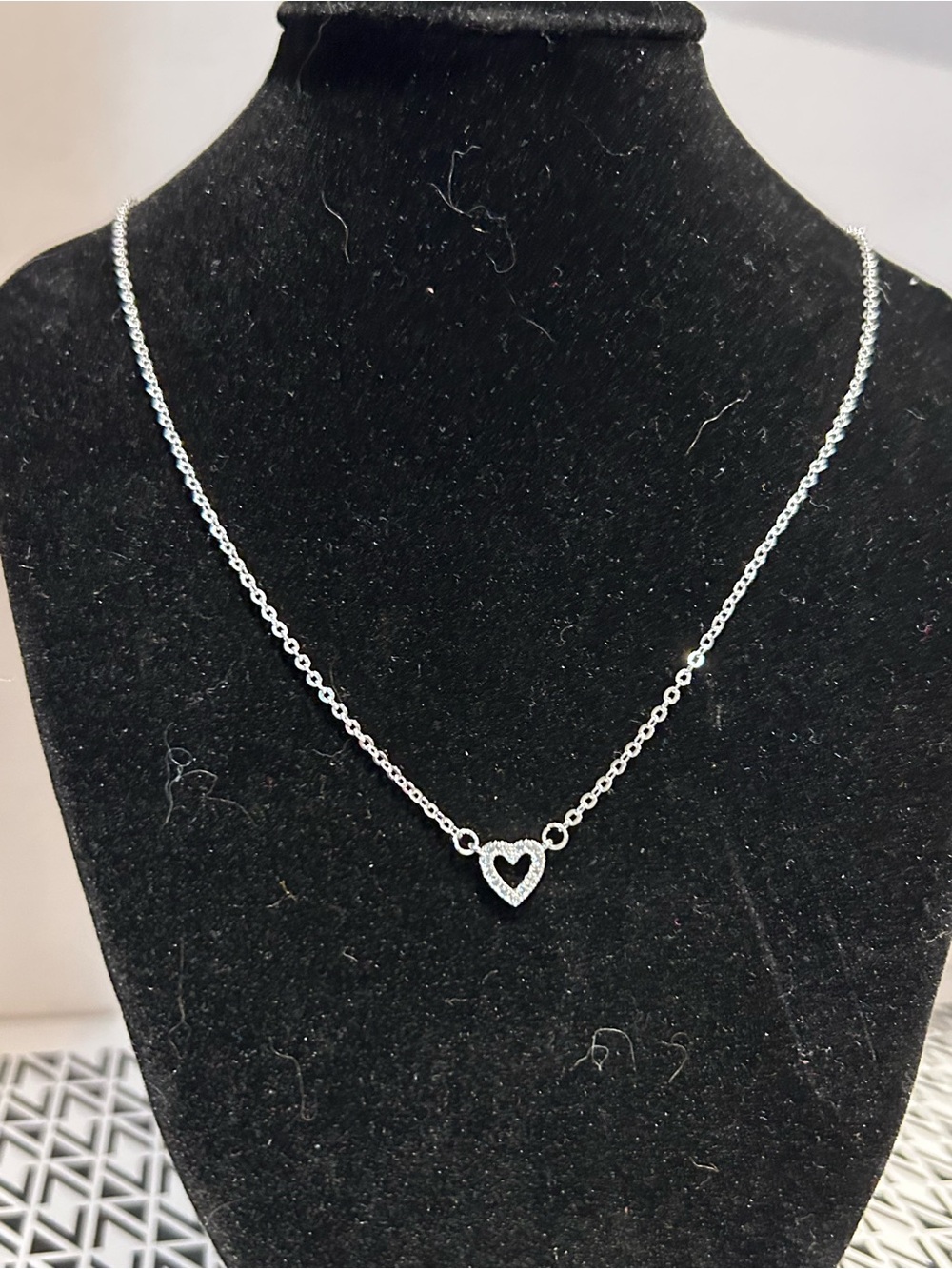 Delicate Silver Heart Pendant Necklace - Silver